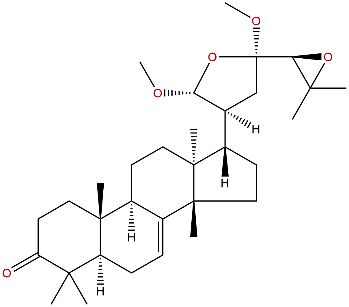 21,23:24,25-Diepoxy-21,23-dimethoxytirucall-7-en-3-one