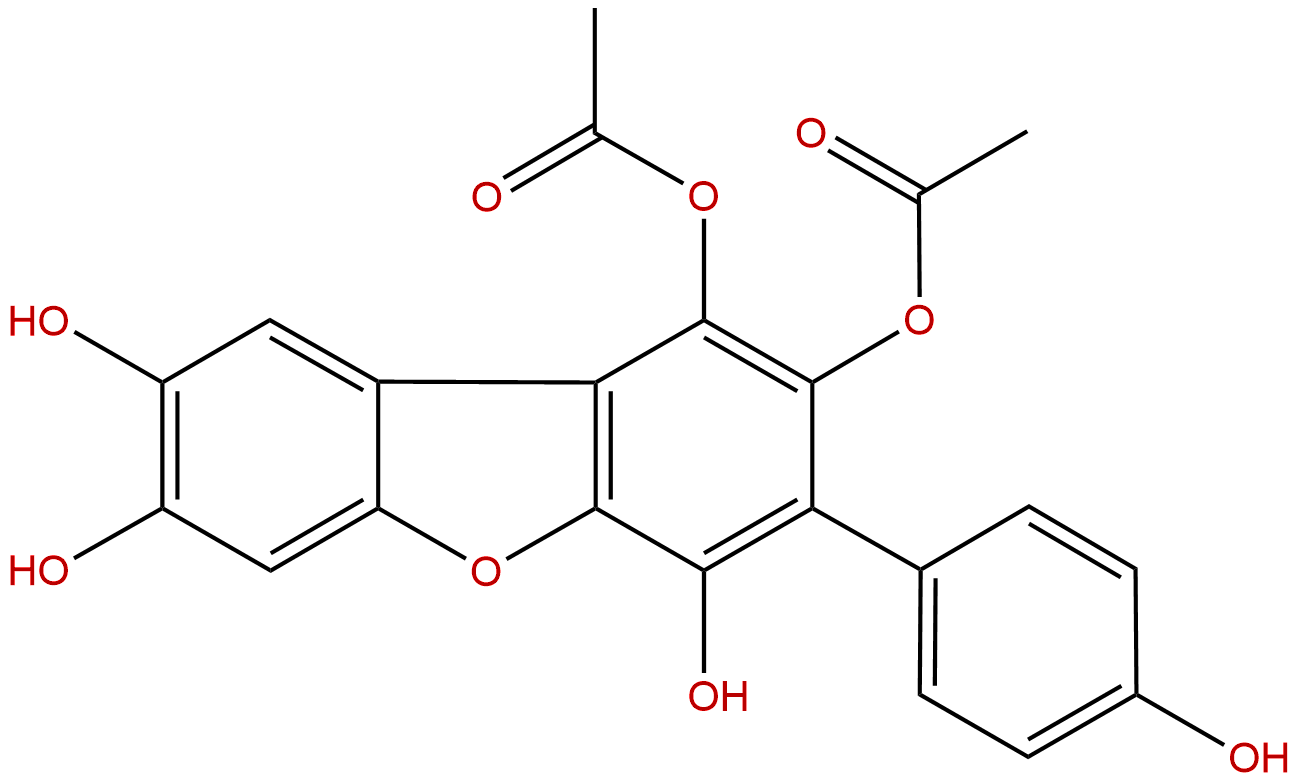 1,2-Diacetoxy-4,7,8-trihydroxy-3-(4-hydroxyphenyl)dibenzofuran