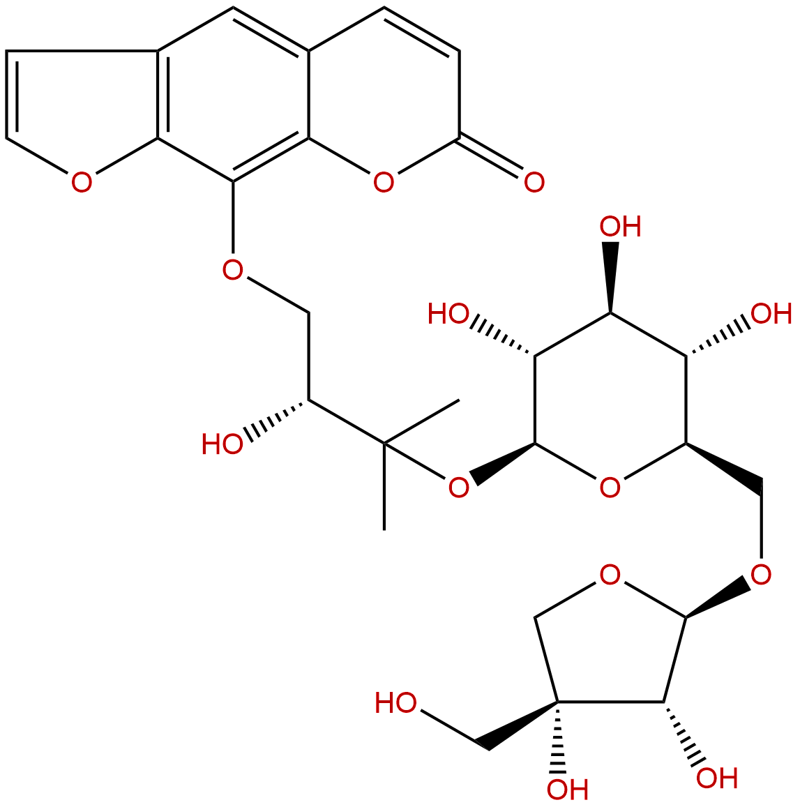 Heraclenol 3'-O-β-D-apiofuranosyl-(1→6)-β-D-glucopyranoside