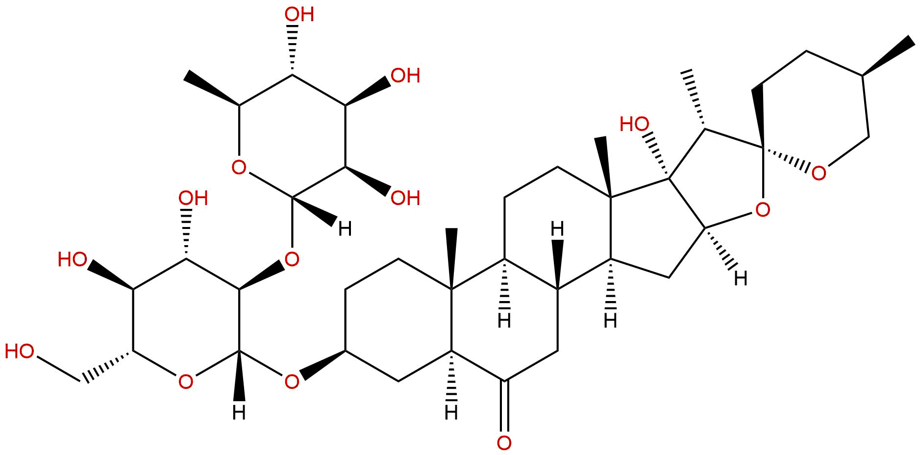 25(R)-3β,17α-Dihydroxy-5α-spirostan-6-one 3-O-α-D-rhamnopyranosyl-(1→2)-β-D-glucopyranoside