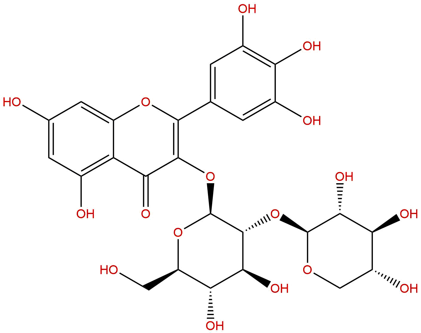 Myricetin 3-O-β-D-xylopyranosyl(1-2)-β-D-glucopyranoside