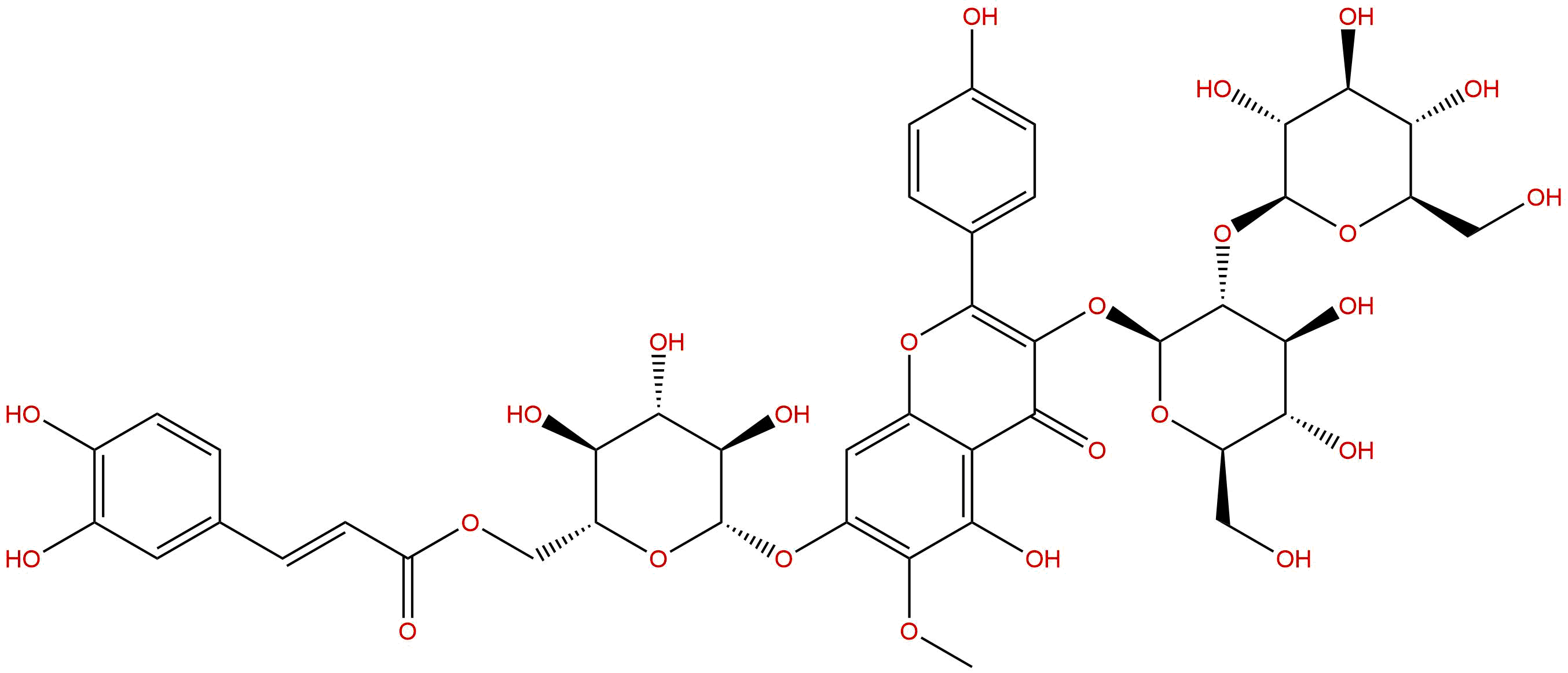 6-Methoxykaemferol-3-O-β-D-glucosyl(1'''→2'')-β-D-glucopyranosyl-(6''''-（E）-caffeoyl)-7-O-β-D-glucopyranoside