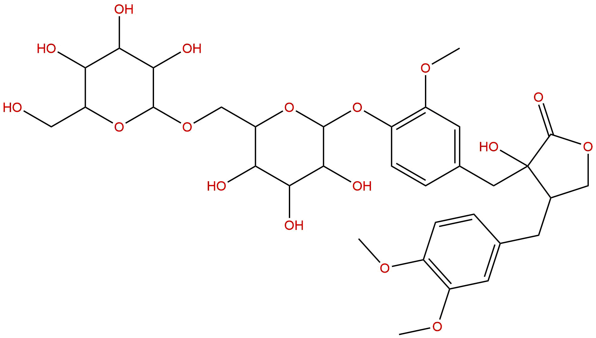 Trachelogenin 4'-O-β-gentiobioside