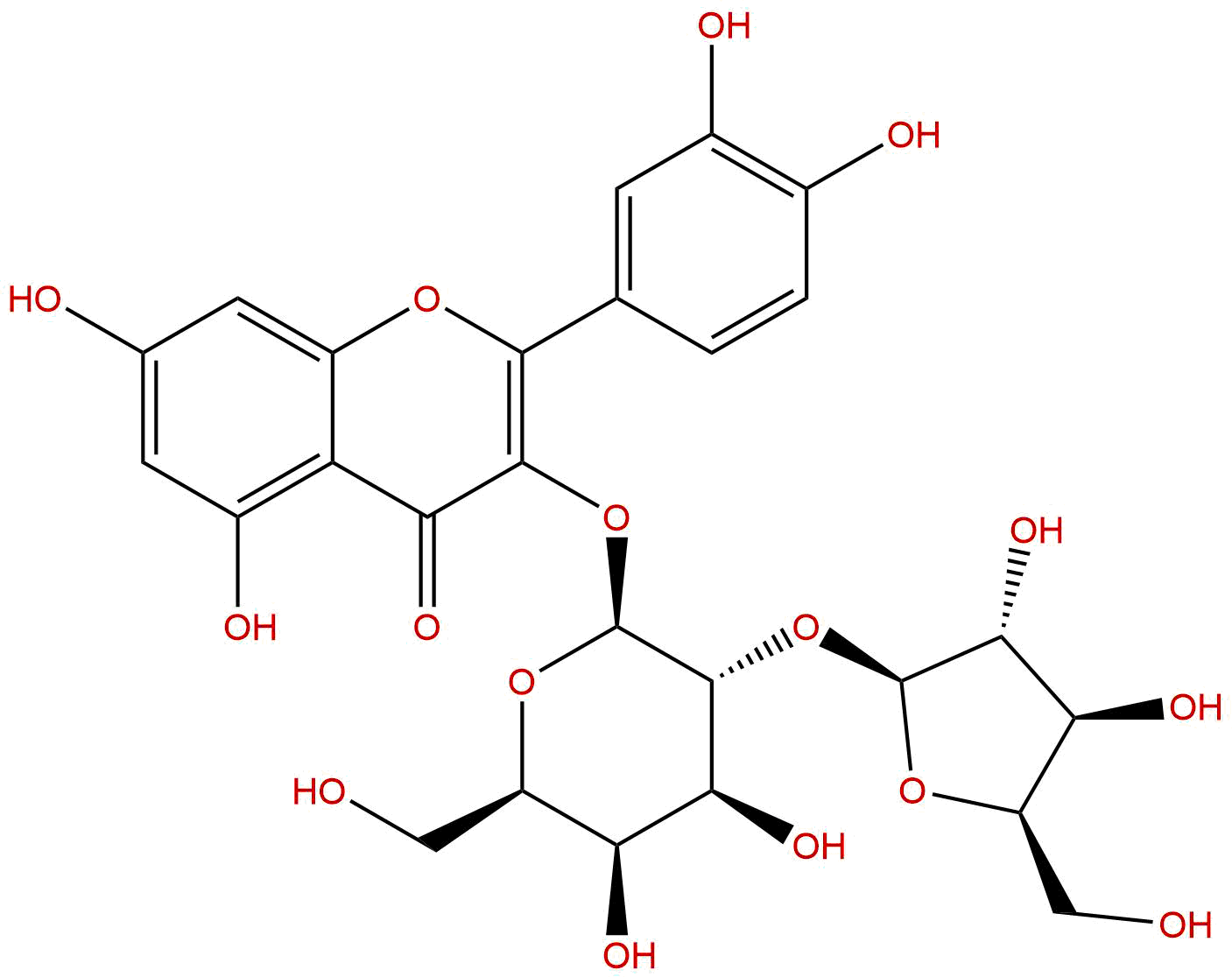 Quercetin 3-O-β-D-xylofuranosyl-(1→2)-β-D-galactopyranoside