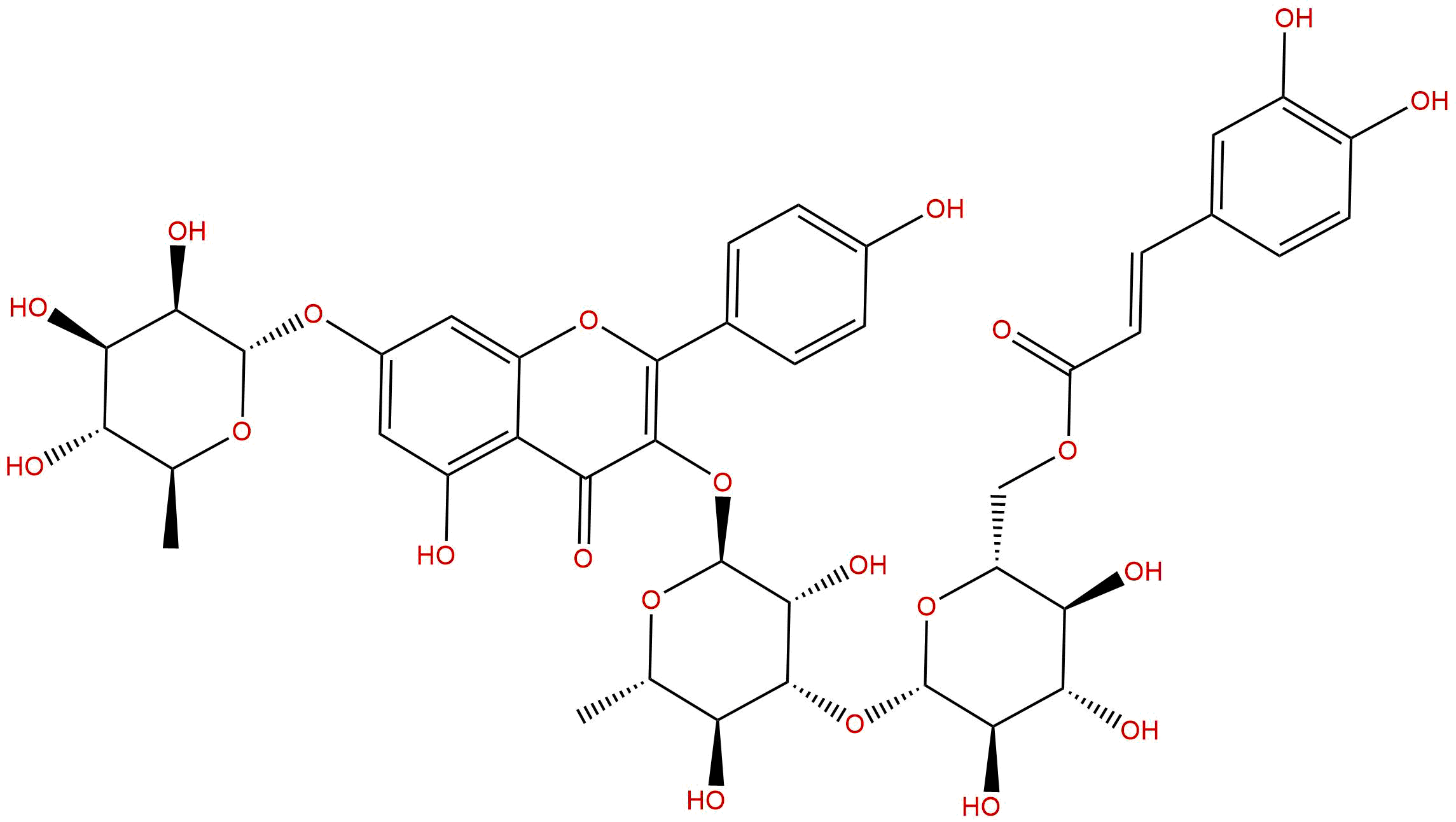 Kaempferol 3-O-（6-O-(E)-caffeoyl-β-D-glucopyranosyl-（1→3）-α-L-rhamnopyranoside)7-O-α-L-rhamnopyranoside