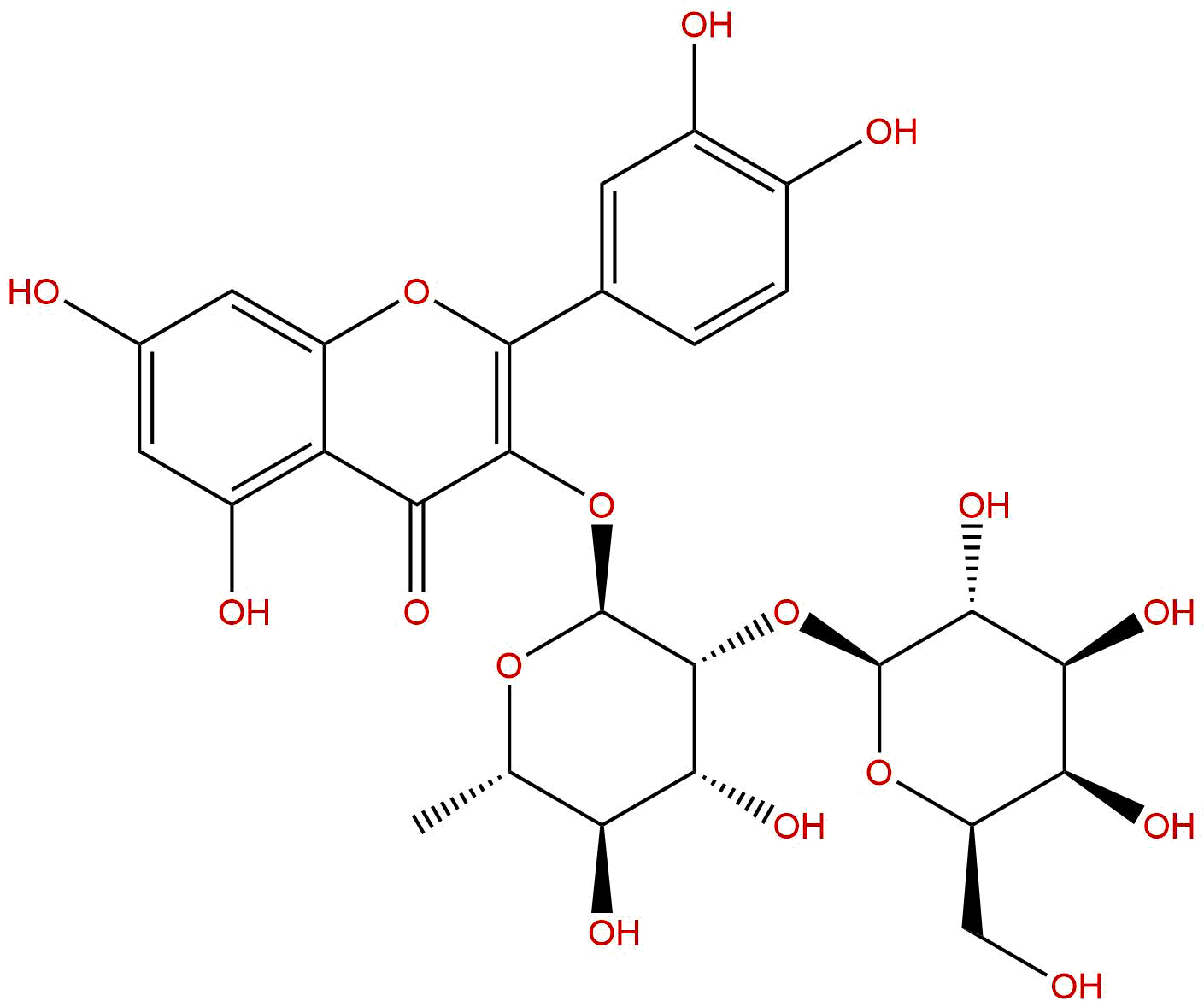 Quercetin 3-galactosyl（1→2）rhamnoside