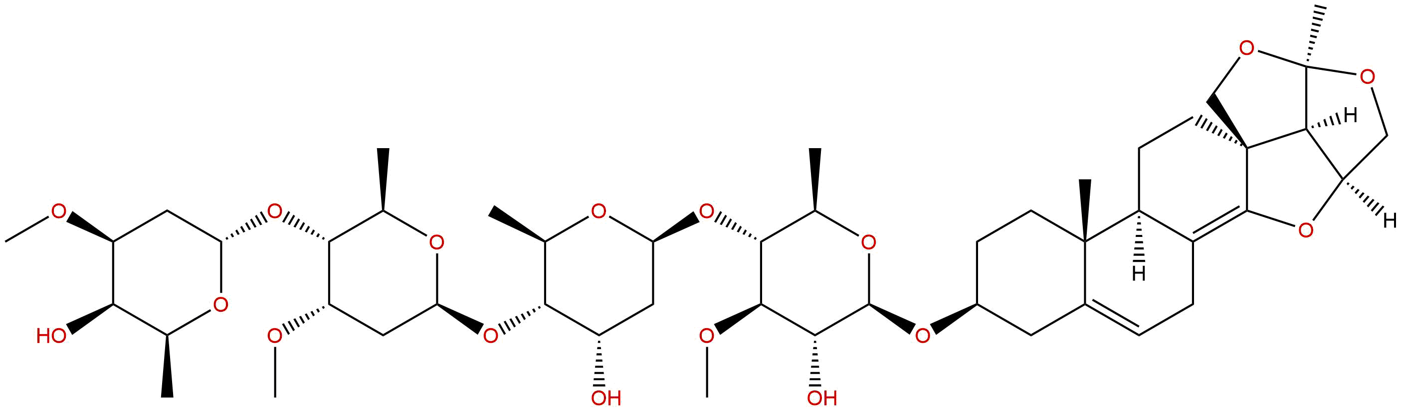 Anhydrohirundigenin 3-O-α-L-diginopyranosyl-(1→4)-β-D-cymaropyranosyl-(1→4)-β-D-digitoxopyranosyl-(1→4)-β-D-thevetopyranoside