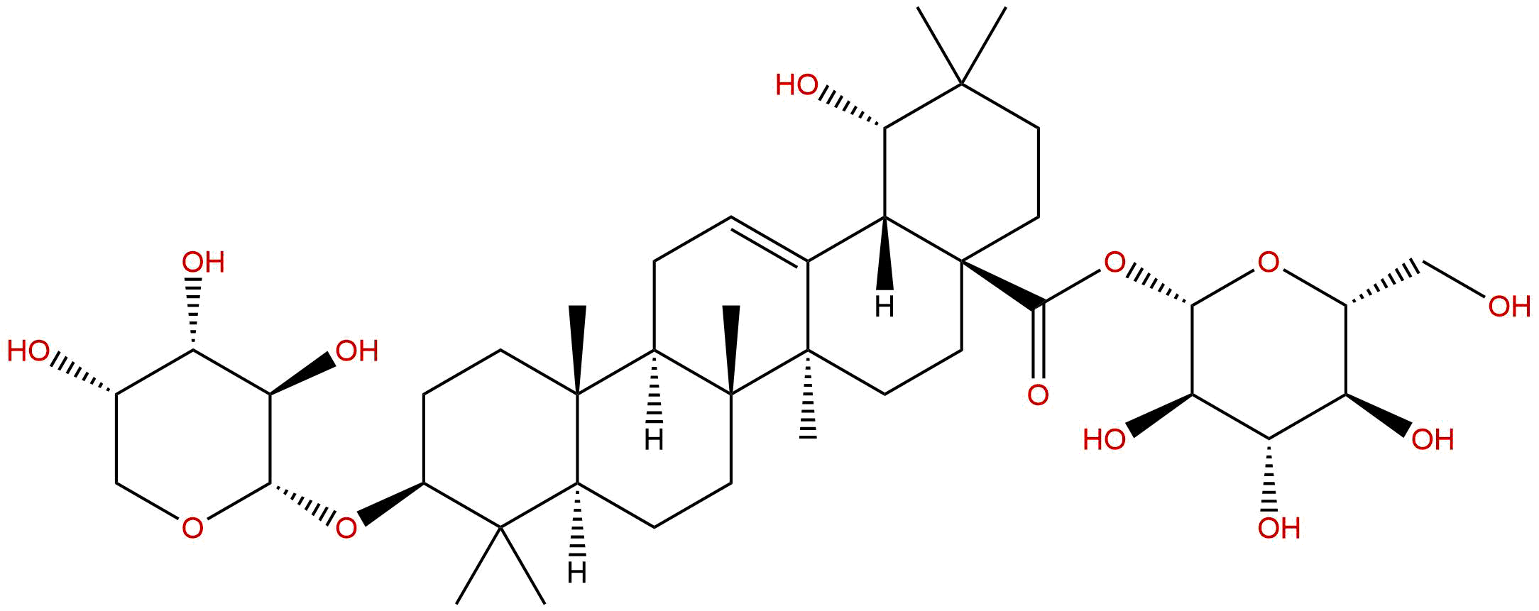 3-O-Arabinopyranosyl siaresinolic acid 28-O-glucopyranosyl ester