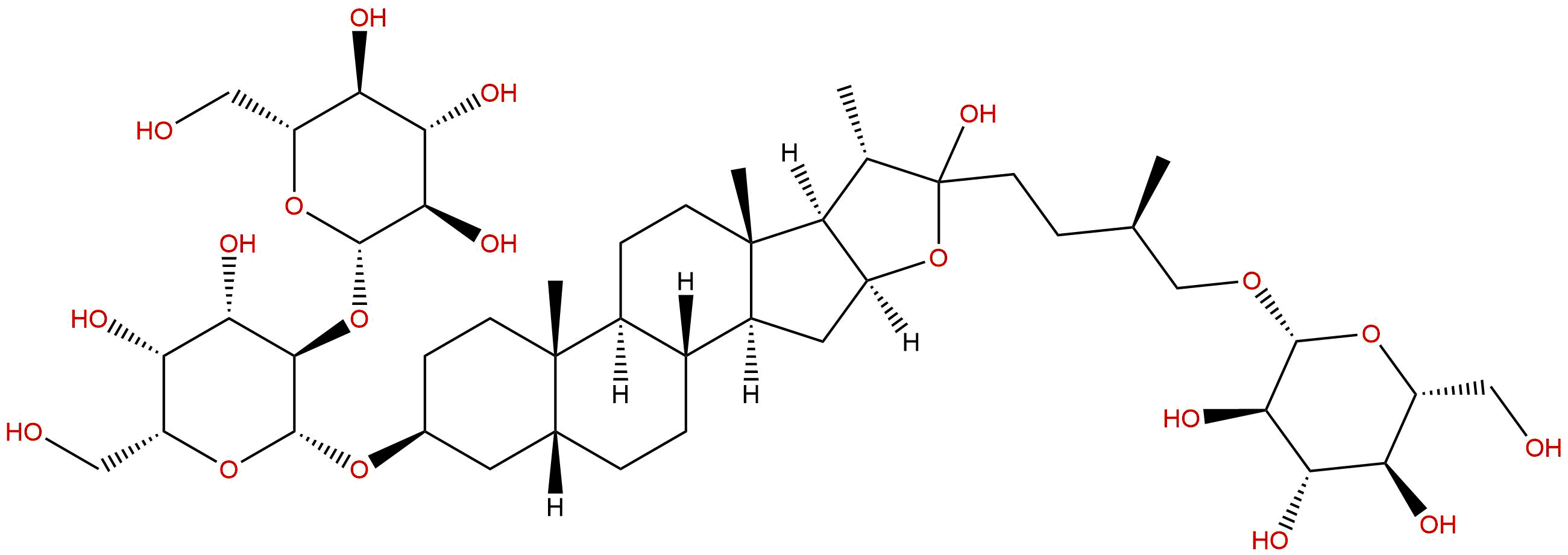 (25R)-26-O-β-D-Glucopyranosyl-22-hydroxy-5β-furost-3β,26-diol 3-O-β-D-glucopyranosyl-(1→2)-β-D-galactopyranoside