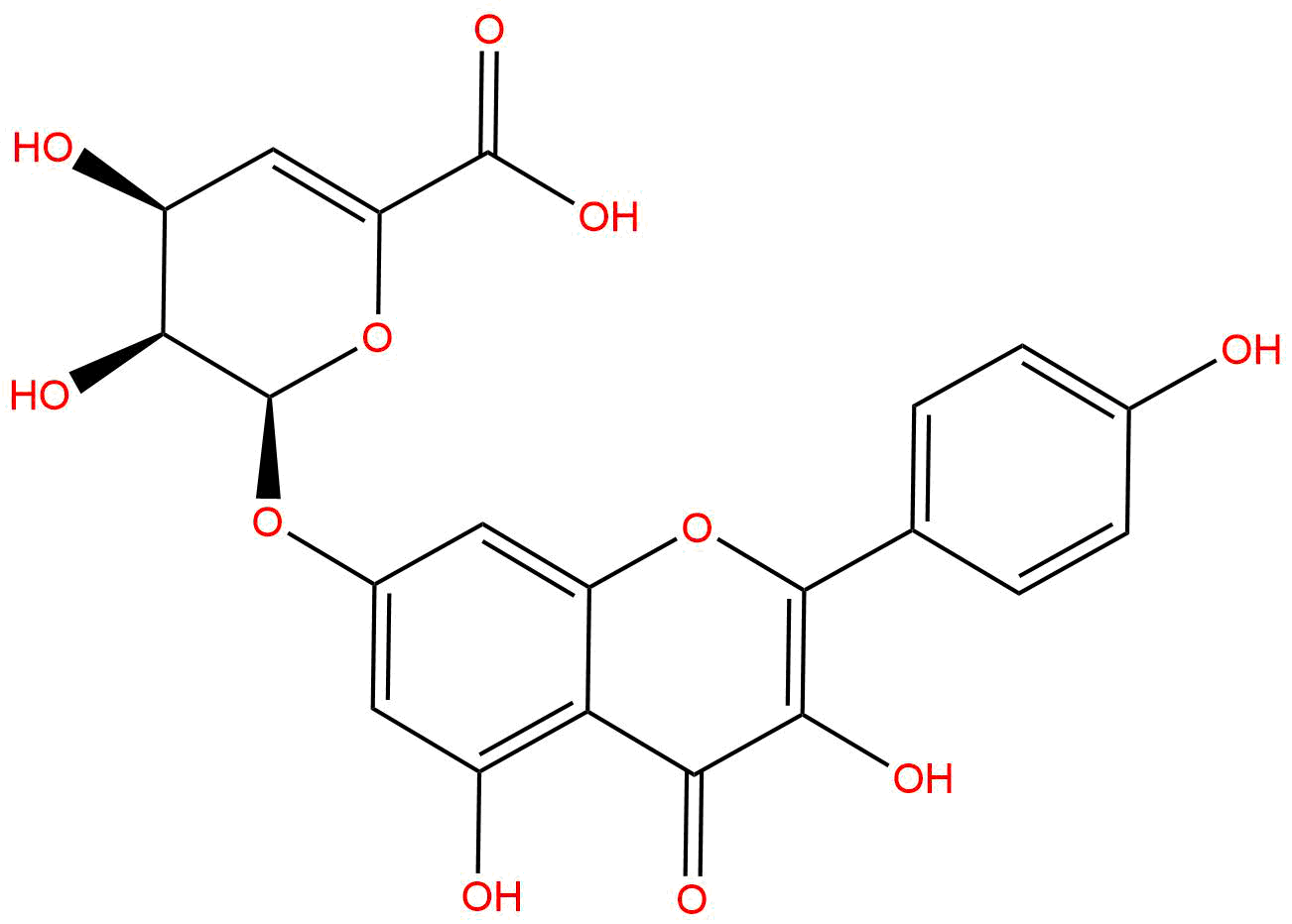 Kaempferol-7-O-β-4''-deoxy-hex-4''-enopyranosiduronic acid